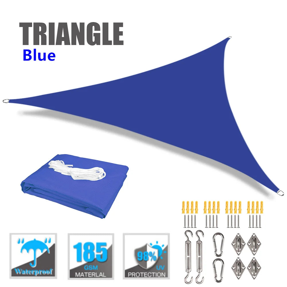 Waterproof Triangle Sun Shade Sail Canopy 98%UV Block Sun Shelters For Outdoor Facility&Activities Backyard Awning Camping Tents