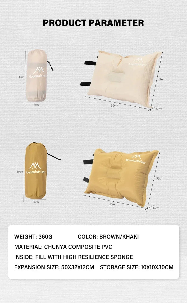 Camping Air Pillow High Rebound Compressible Travel Pillow 3D Ultralight Self Inflating Pillow Home Outdoor Camping Pillow