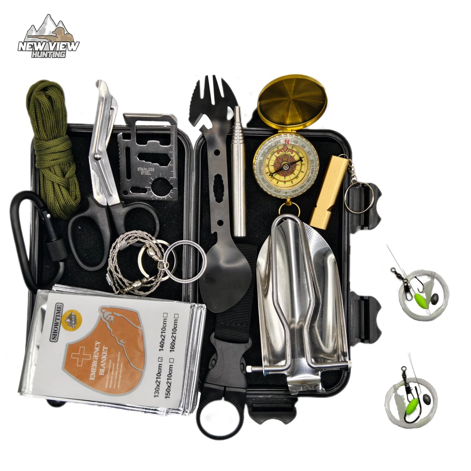 14-in-1 Survival  Tools Kits, Survival Gear and Equipment, for Camping, Fishing, Hunting, Adventure.