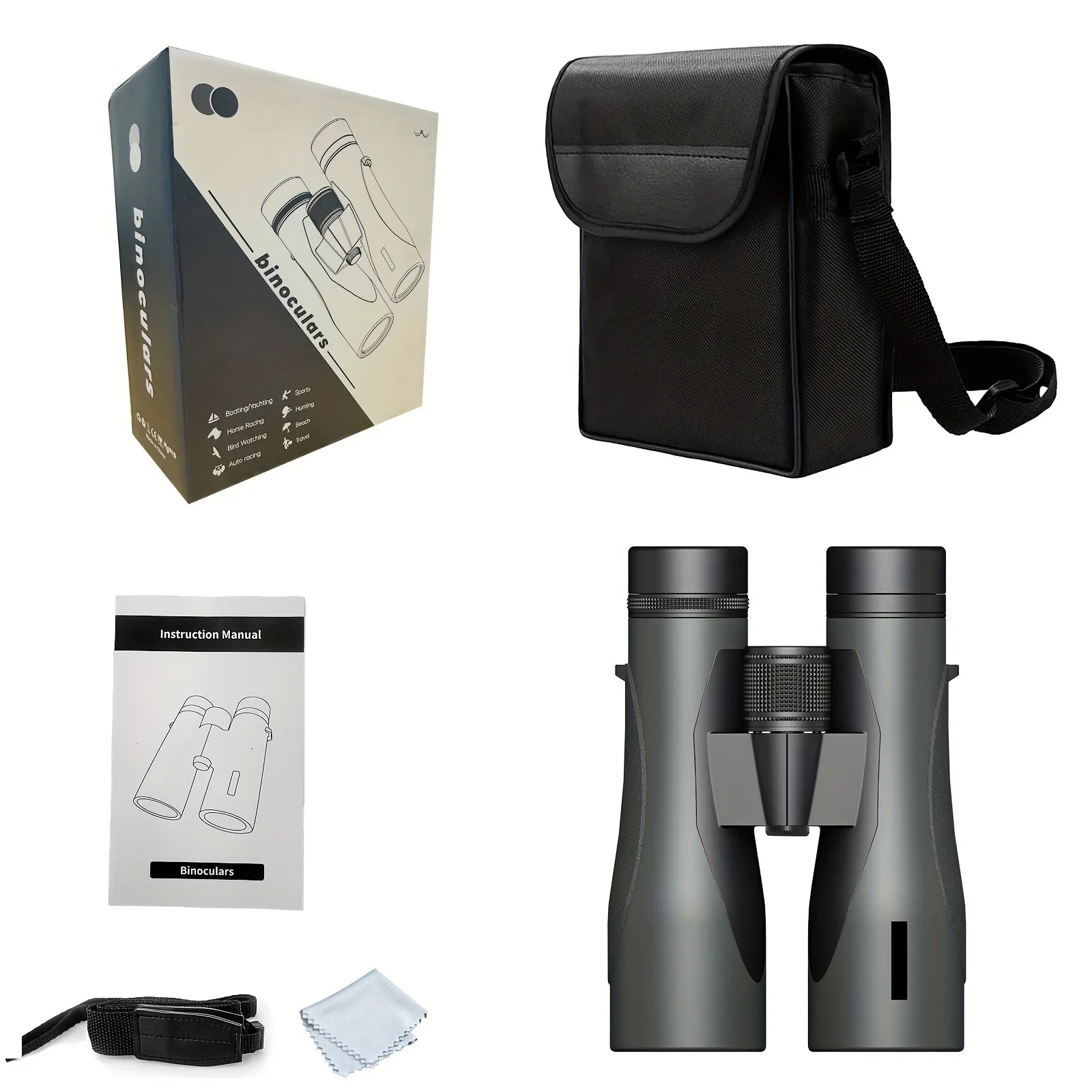 12x50 Binoculars with Large View for Clear Low Light Vision, Coated Binoculars Ideal for Bird Watching and Cruises