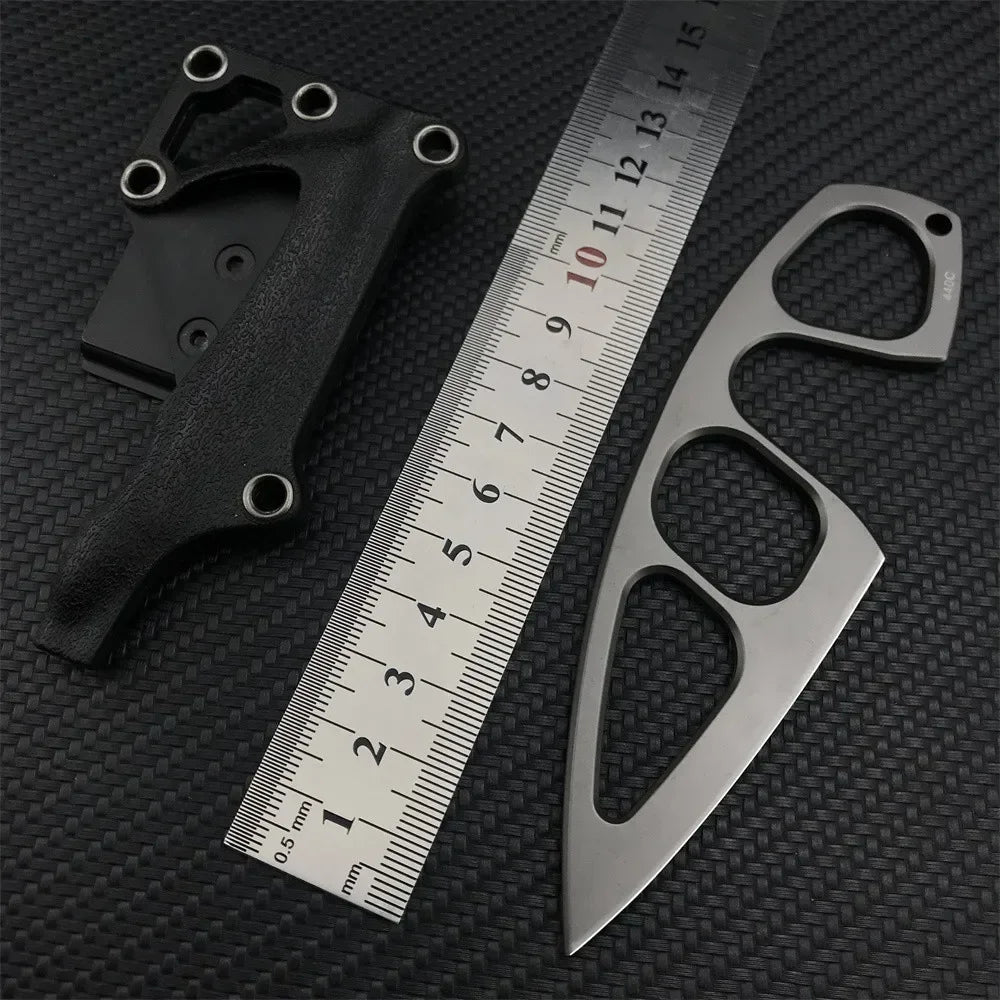 Pocket EDC Necklace Small Fixed Blade Knife 440C Stainless Steel Handle with ABS Sheath Outdoor Tactical Survival Mini Knives
