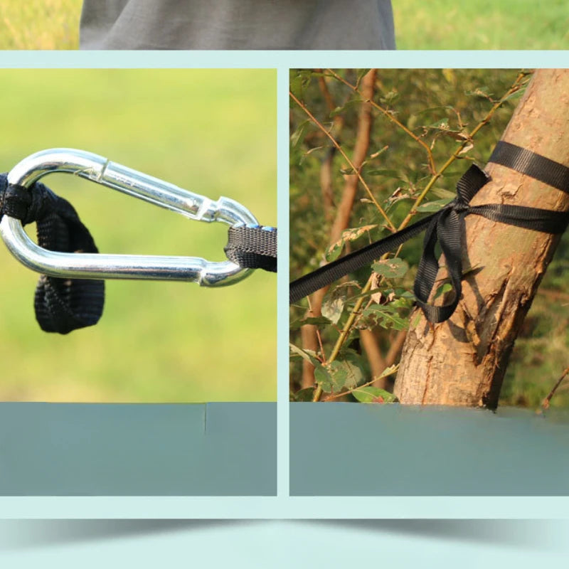 Camping hammock with net, lightweight and portable hammock, large capacity, anti rollover, suitable for backyard and hiking