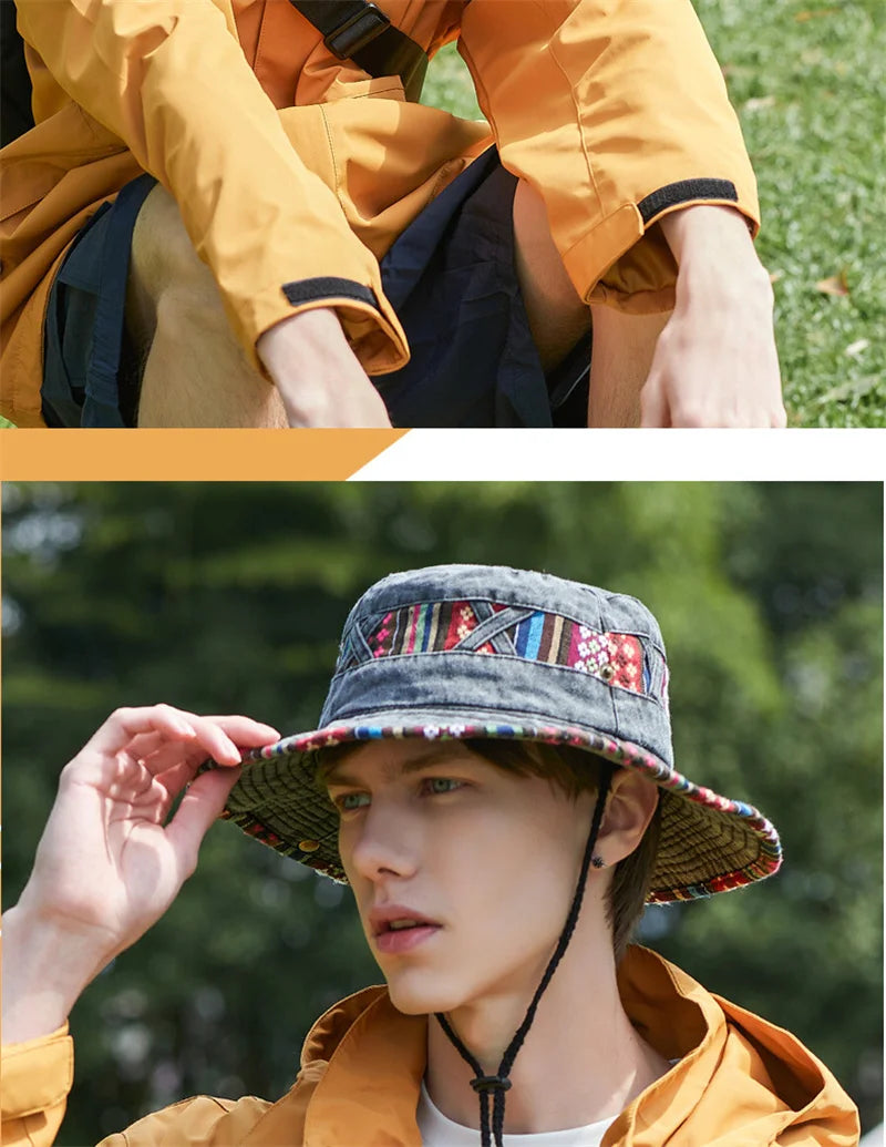 2024 Fashion Summer Bucket Hat Outdoor Camping Cap Hiking Fishing Hats Fishing Accessories Bike Accessories Cowboy Hats Sun Caps
