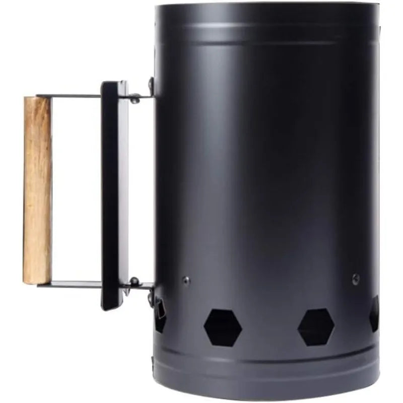 Barbecue Fire Starter Stainless Steel Barbecue Charcoal Burner Portable Handle Ignition Barrel Camping Picnic Cooking Stove Hood
