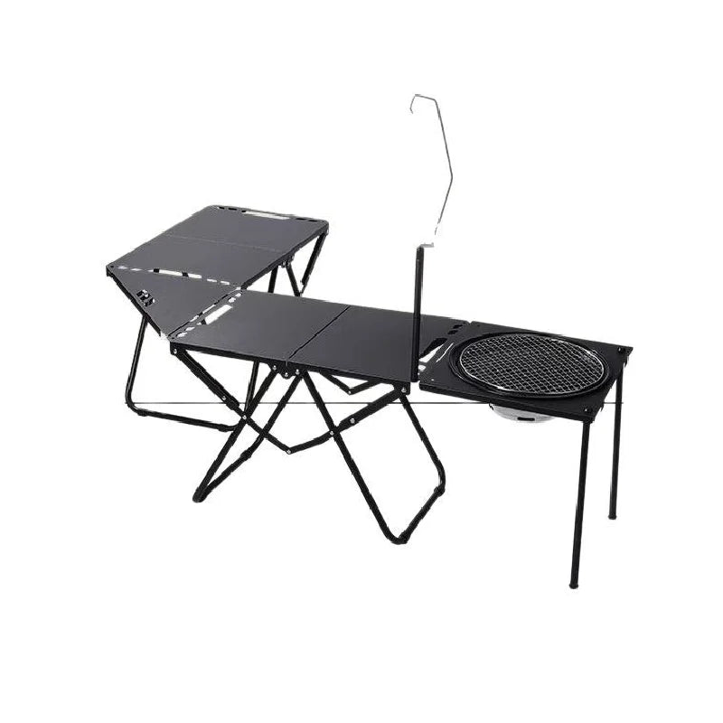 Table Outdoor Camping Tactics Folding Table Picnic Lightweight Portable Full Set Of Equipment Lamp Holder Portable