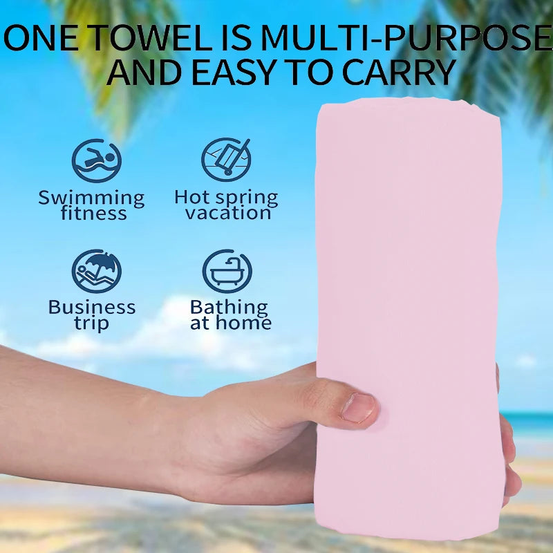2 piece set quick drying towels for sports, fitness, swimming, beach, sweat water absorption, suitable for outdoor camping