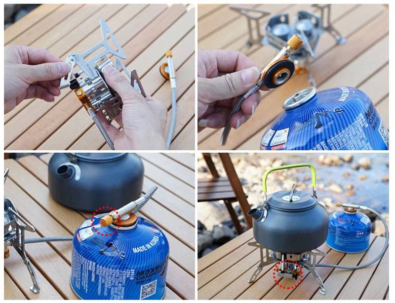 Outdoor Camping Gas Stove Foldable Portable 3 Head Stove for Travel Picnic BBQ 5800W Big Power Camping Windproof Stove Burner