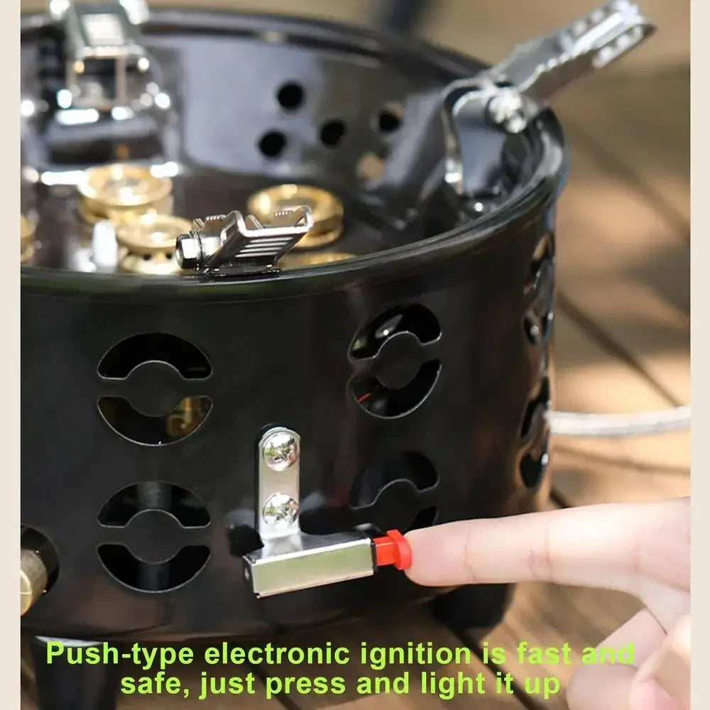 High Power Camping Stove Gas and Coal Stove Convenient Outdoor Camping Burner Gas Stove Windproof Stove Camping Fishing Burner