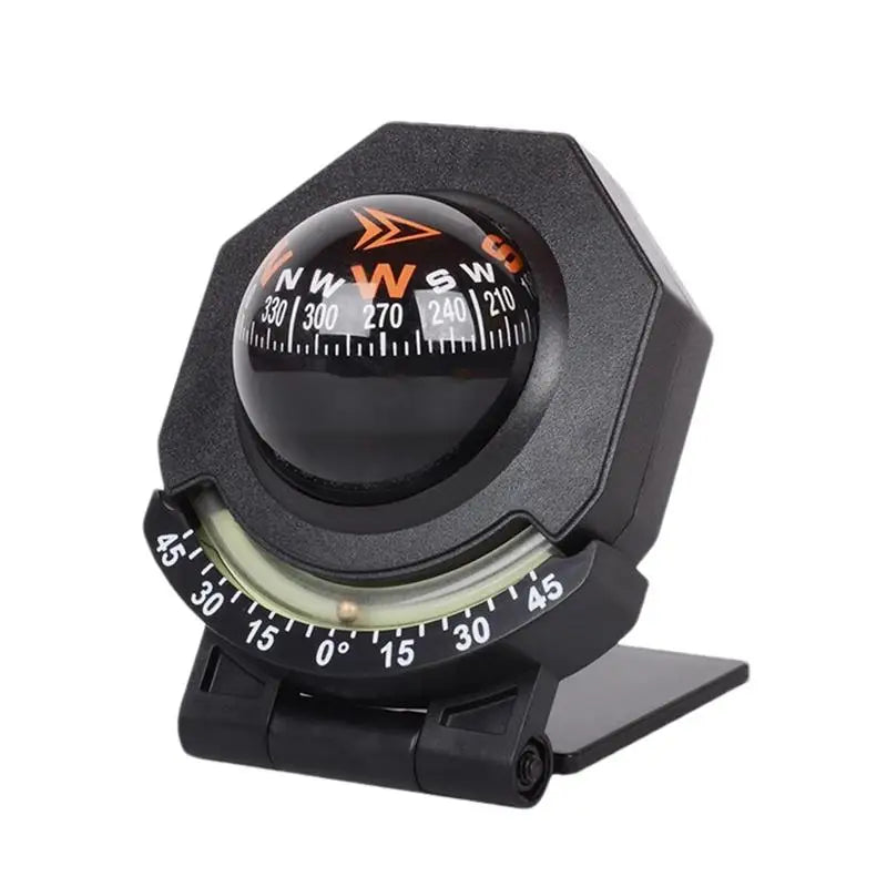 Compass For Vehicle Boat Car Dashboard Compass With Meter 2-In-1 Car Mount Compass Ball High Precision Navigation Foldable