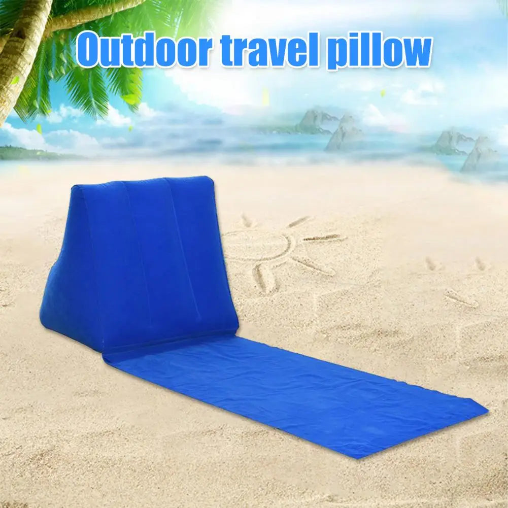 Outdoor Camping Pillow Triangular Cushion PVC Flocking Inflatable Pillow Folding Summer Beach Lying Pillow Travel Equipment Tool