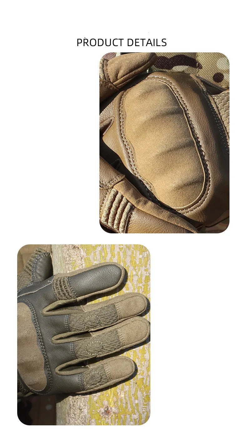Tactical Gloves Touch Screen PU Leather Protective Shell Non-slip Gear Outdoor Hunting Paintball Motorcycle Sport Cycling Work