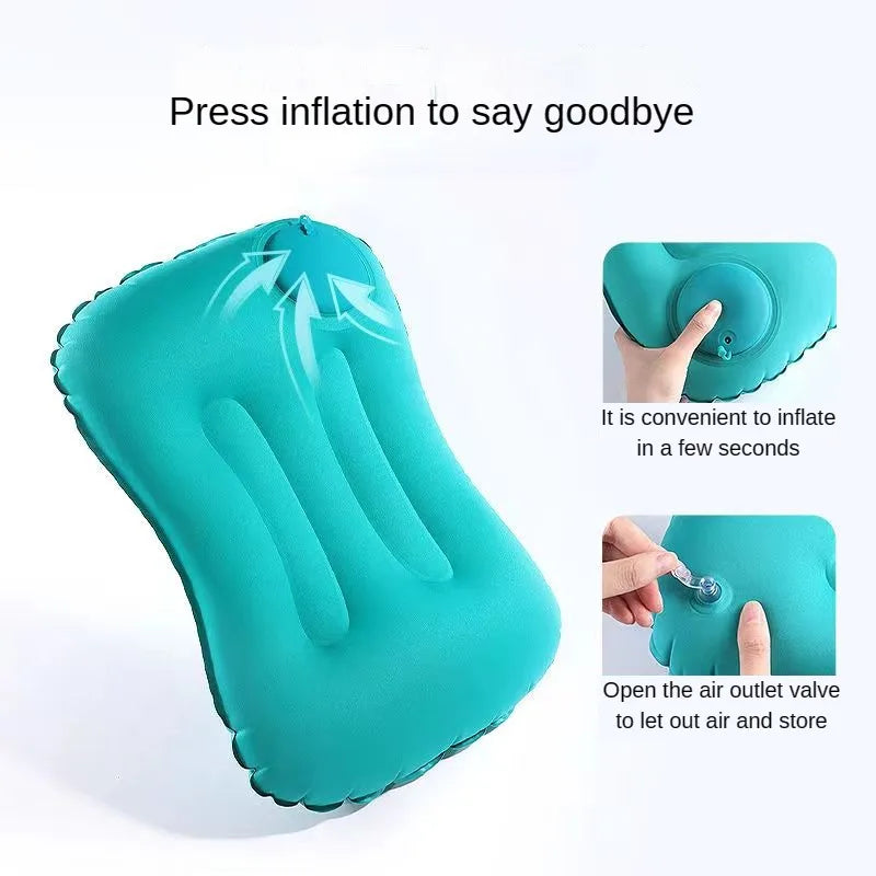 Outdoor Camping Pillow, Quick Press Inflatable Head Pillow, Portable Sleeping Pillow, Travel Lumbar Cushion And Back Pillows