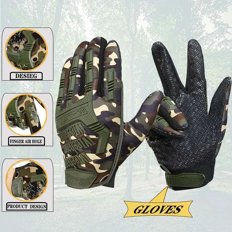 Tactical Gloves Outdoor Sport Hunting Cycling Anti-Skid Work Protection Full Finger Glove