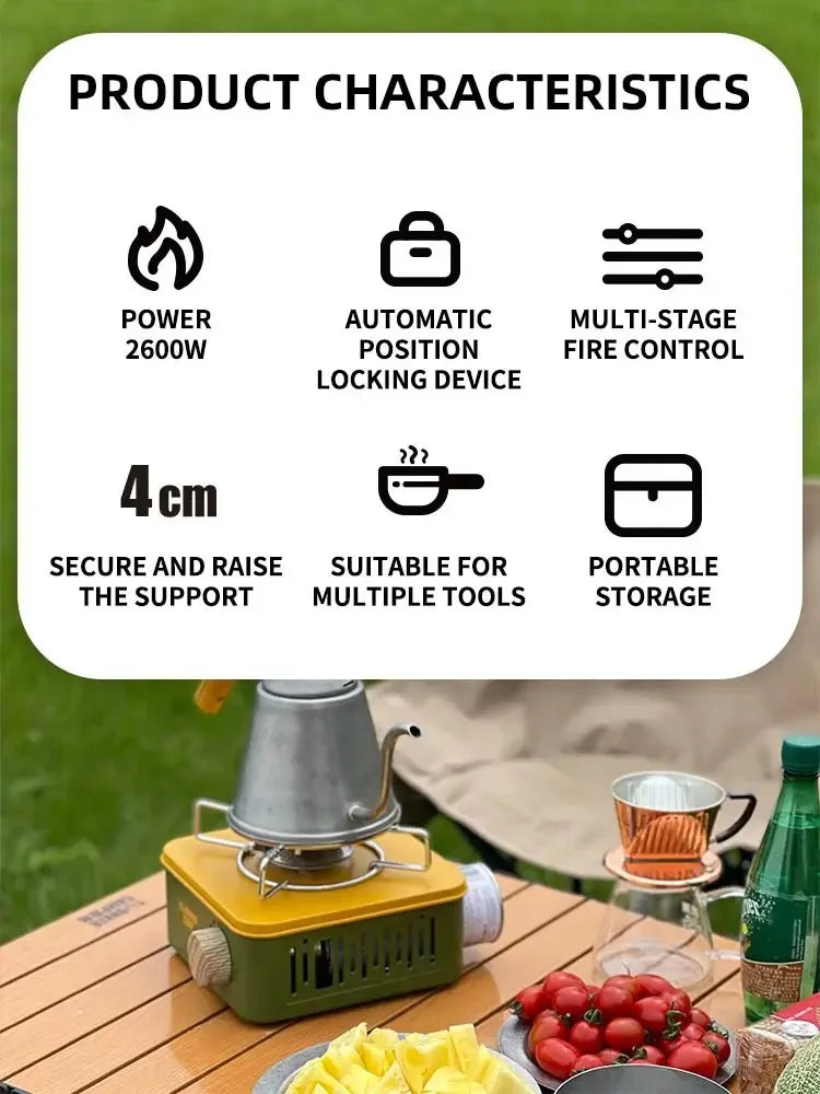Outdoor Stove Camping Simple Design Compact Lightweight Easy To Carry High-strength Corrosion-resistant Diverse Safety Functions
