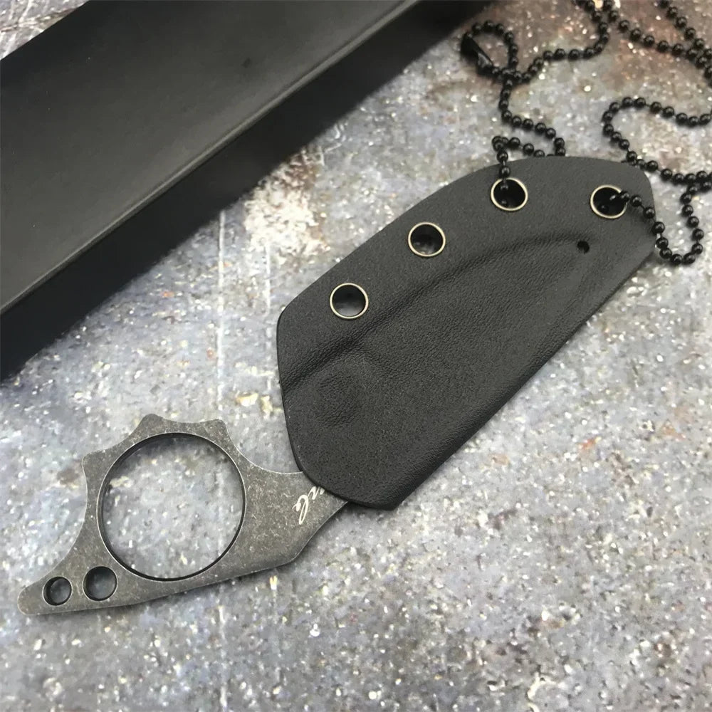 Mini Neck Knife Pocket Fixed Blade Small Lightweight Portable Outdoor Tactical Survival Knives EDC Multi-tool Keychain Knife