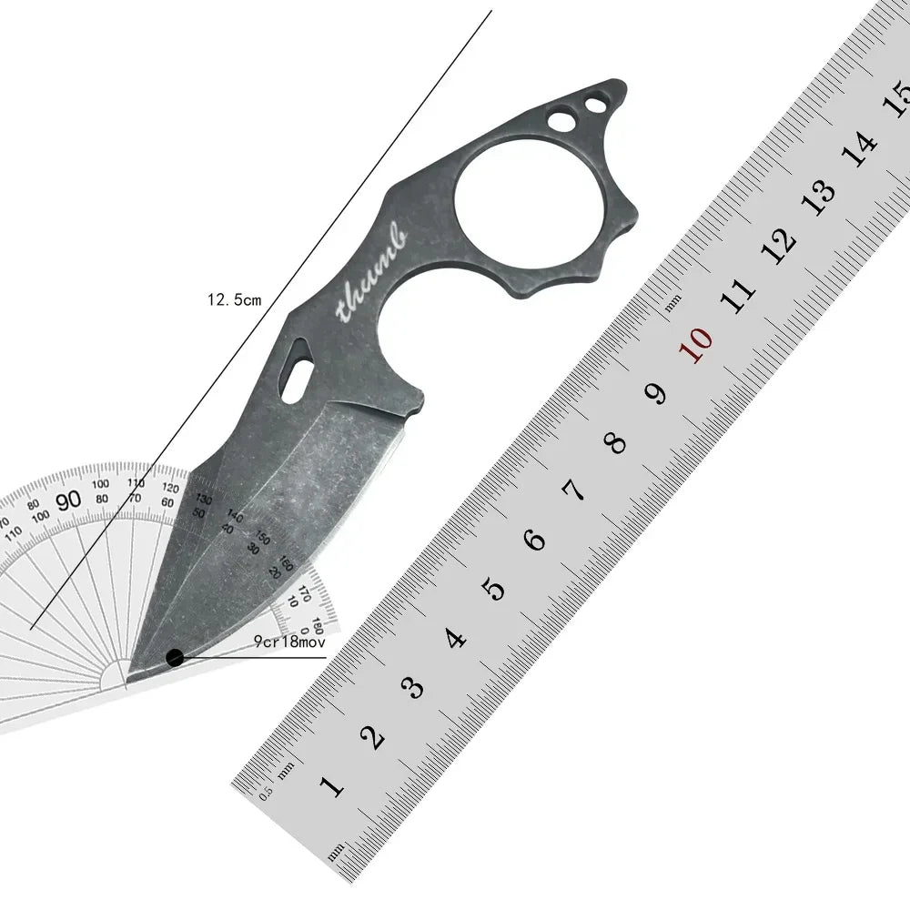 Pocket Fixed Blade Mini Neck Knife Small Lightweight Portable Outdoor Tactical Survival Knife EDC Multi Tool Keychain Knife