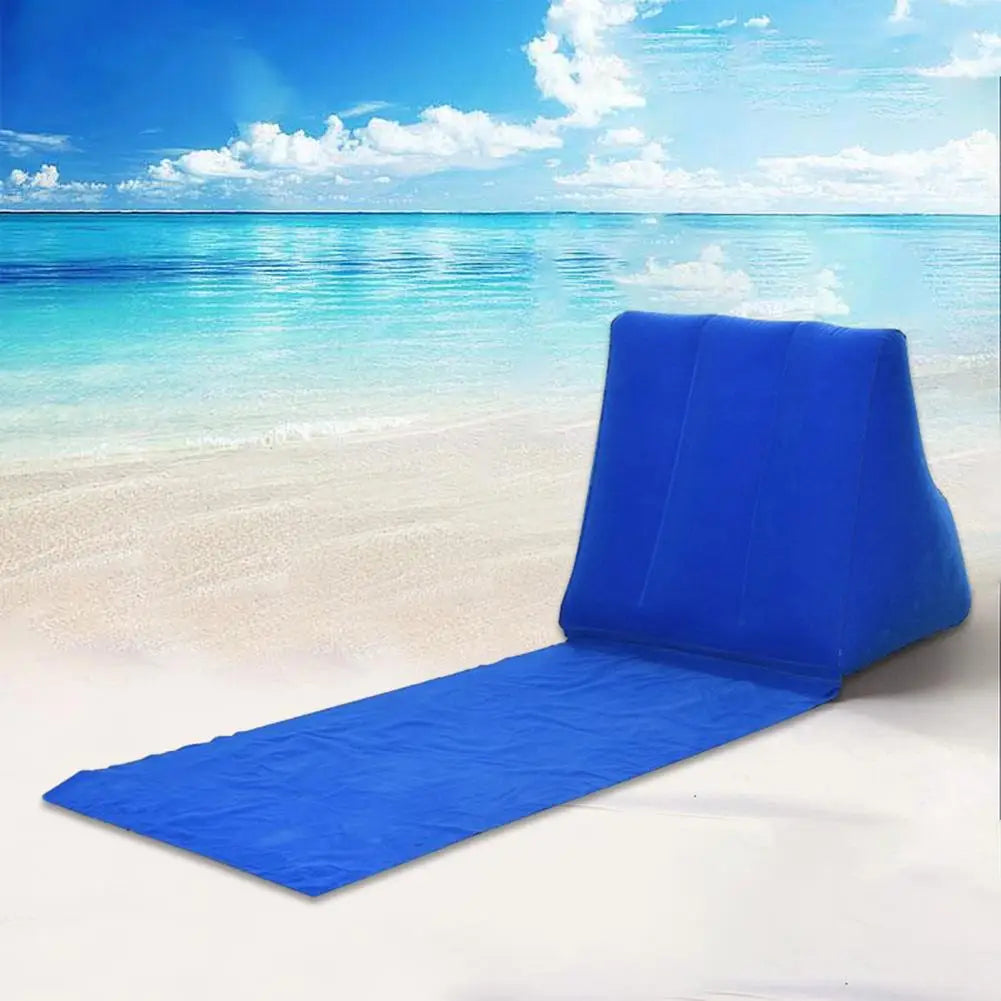 Outdoor Camping Pillow Triangular Cushion PVC Flocking Inflatable Pillow Folding Summer Beach Lying Pillow Travel Equipment Tool