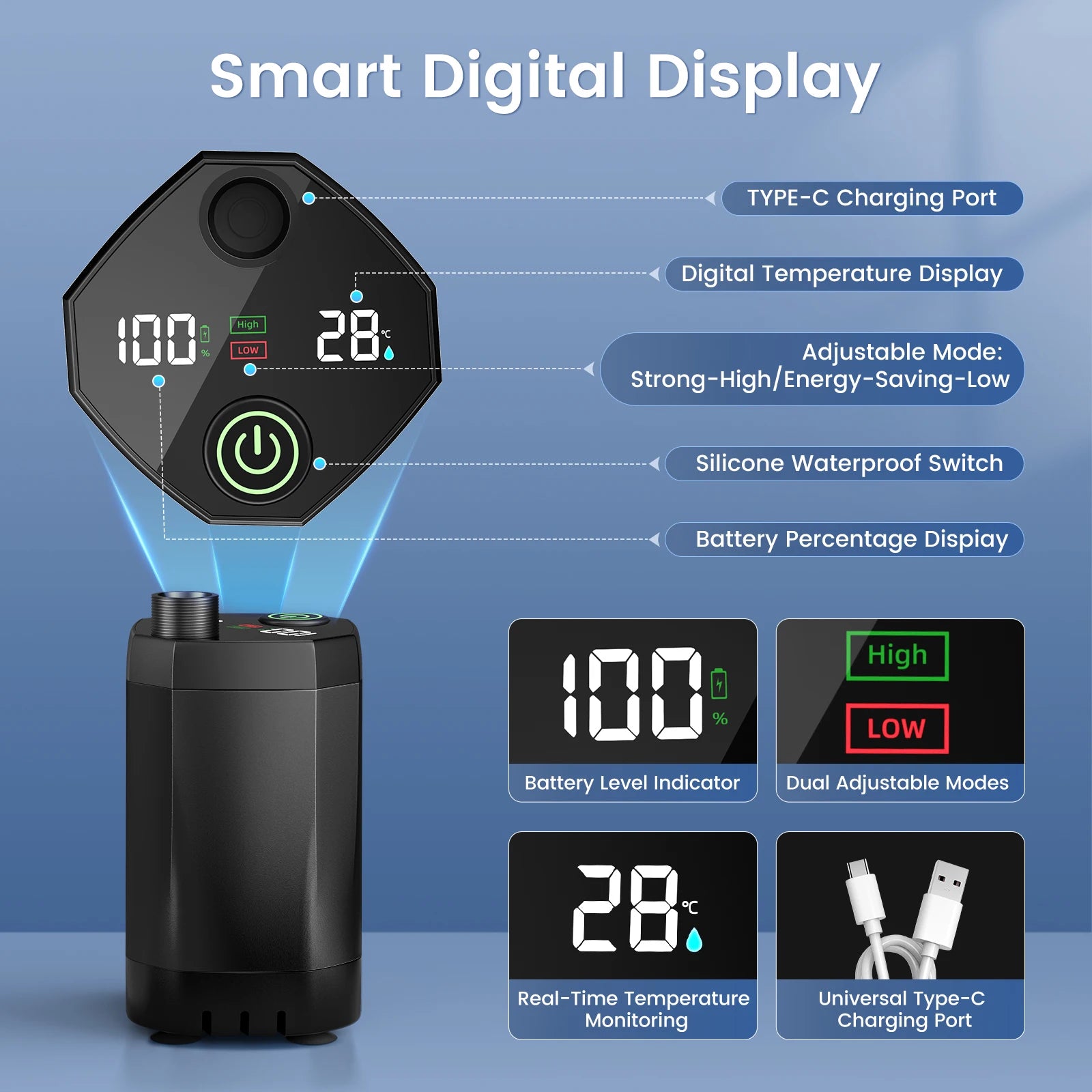 Portable Camping Shower with Rechargeable Pump 6000mAh Outdoor Shower Kit 20L Foldable Bag for Travel, Garden & Car Wash