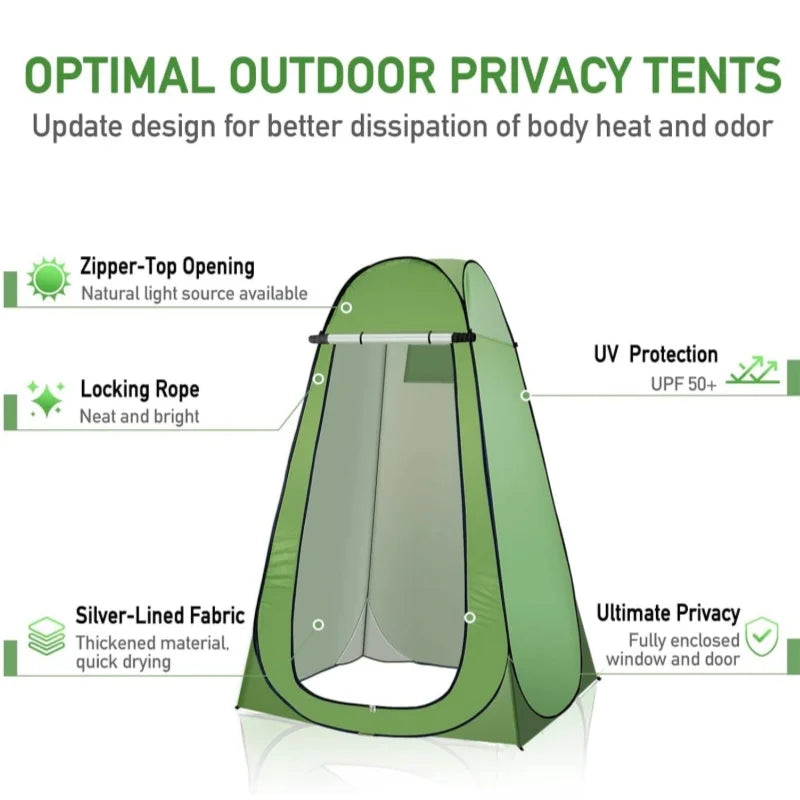 Pop Up Privacy Shower Tent, Portable Camping Shower Tent, Camping Toilet Changing Room Sun Shelter with Window for Camping