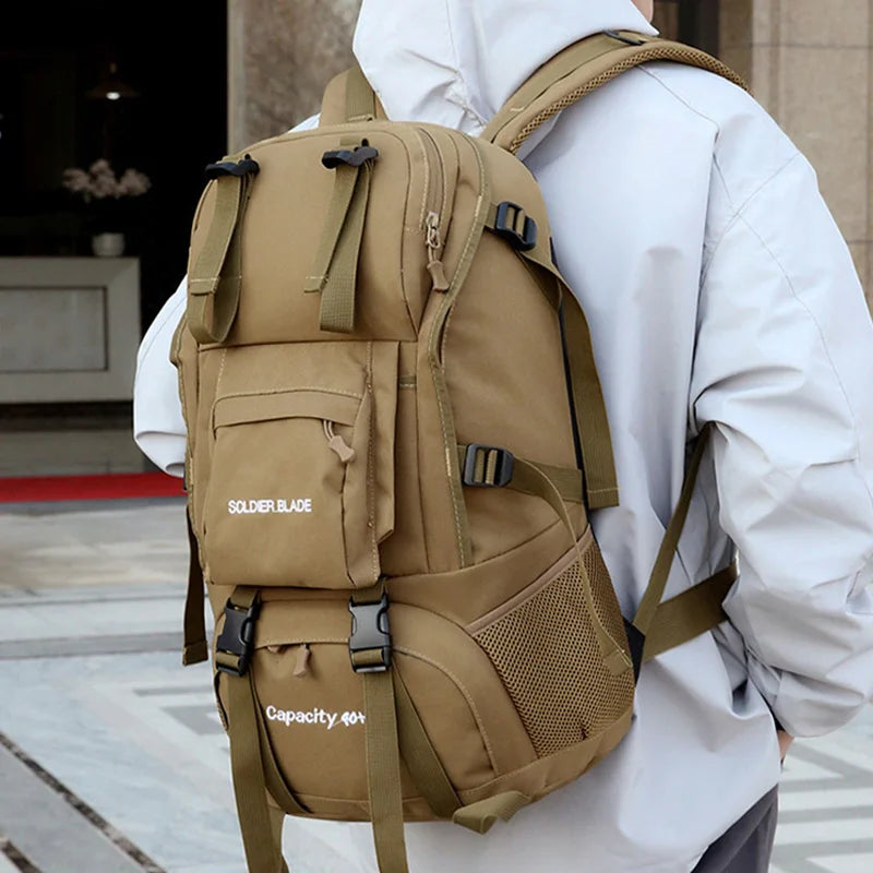 50L Camping Backpack Large Hiking Travel Bags Outdoor Sports Equipment Waterproof Oxford Shoulder Mountain Climbing Rucksack