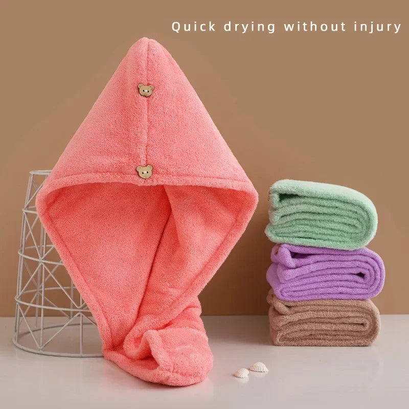 Quick Dry Hair Quick Drying Microfiber Towels Bathroom Bathroom Accessories Nursing Cap With Buckle Sauna Spa Towel Bath