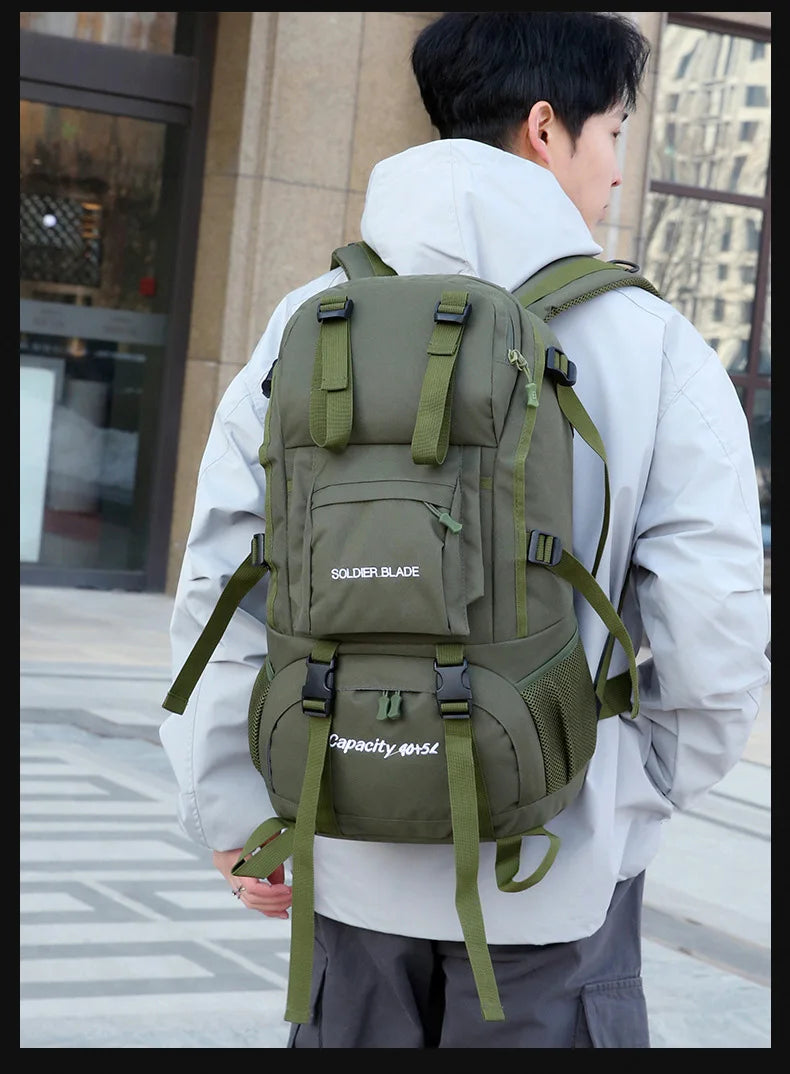 50L Camping Backpack Large Hiking Travel Bags Outdoor Sports Equipment Waterproof Oxford Shoulder Mountain Climbing Rucksack
