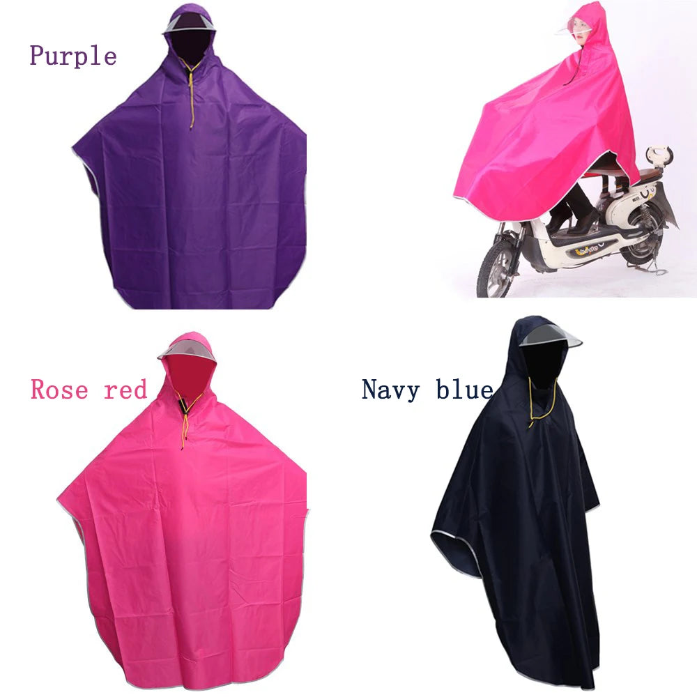 Rain Hooded Cape Raincoat Withraincover Ponchos Adults Hoods Hood Cloak Waterproof Riding Cycling Scooter