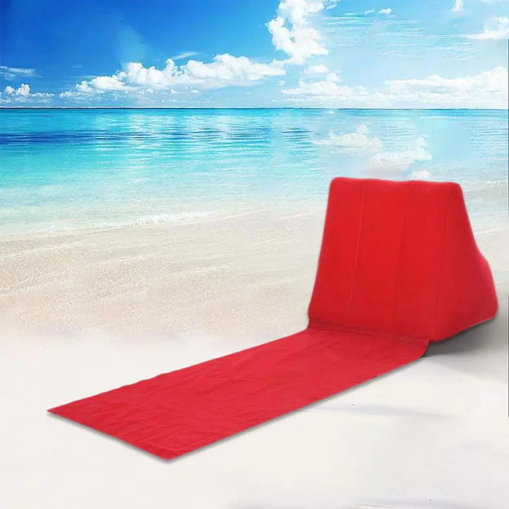 Outdoor Camping Pillow Triangular Cushion PVC Flocking Inflatable Pillow Folding Summer Beach Lying Pillow Travel Equipment Tool