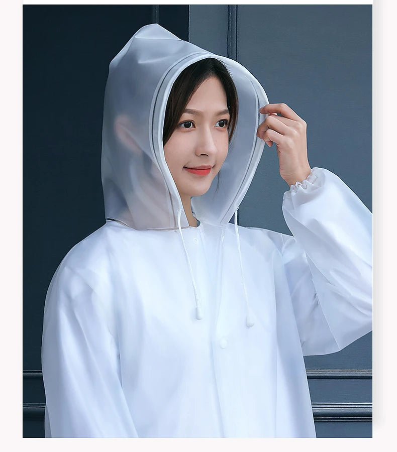 Adult Long Raincoats EVA Impermeable Waterproof Rain Coat Men Women Travel Hooded Beam Port Rain Poncho For Fishing Camping