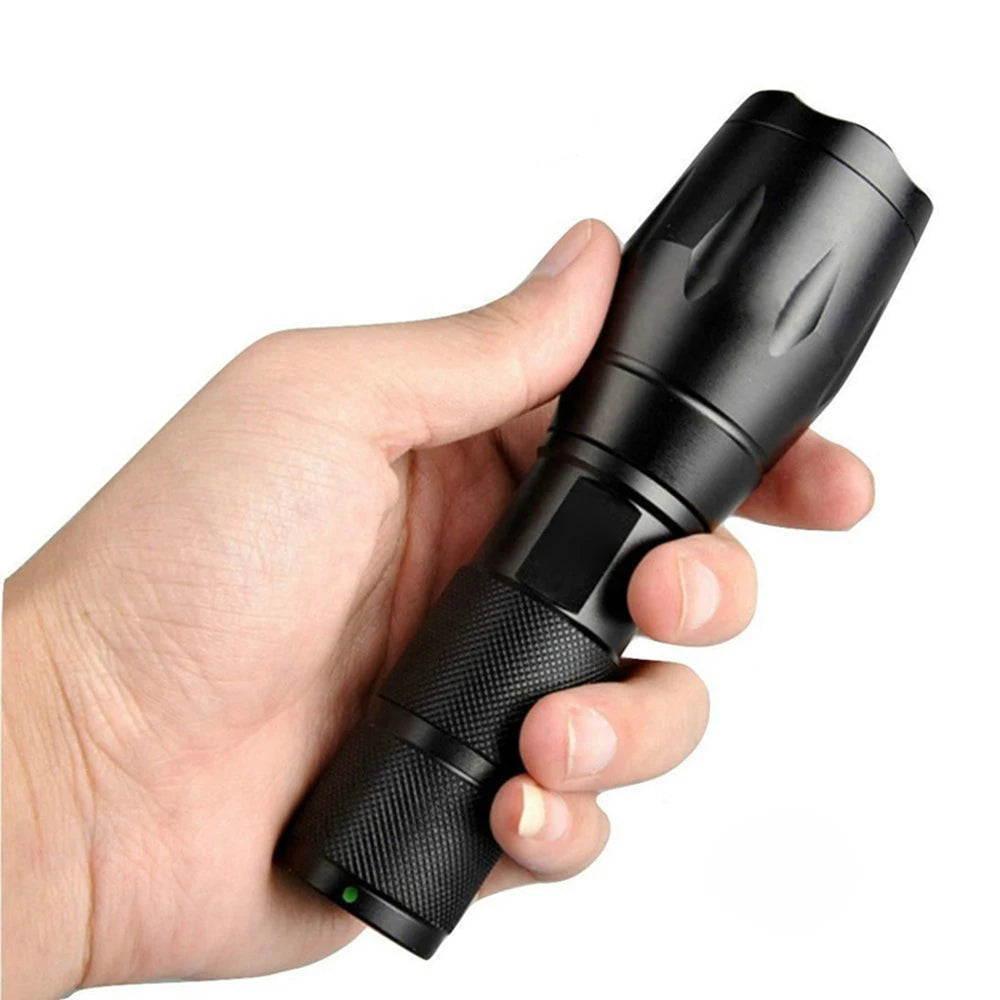 High Power Led Flashlights Camping Torch 5 Lighting Modes Aluminum Alloy Zoomable Light Waterproof Material Use 3 AAA Batteries
