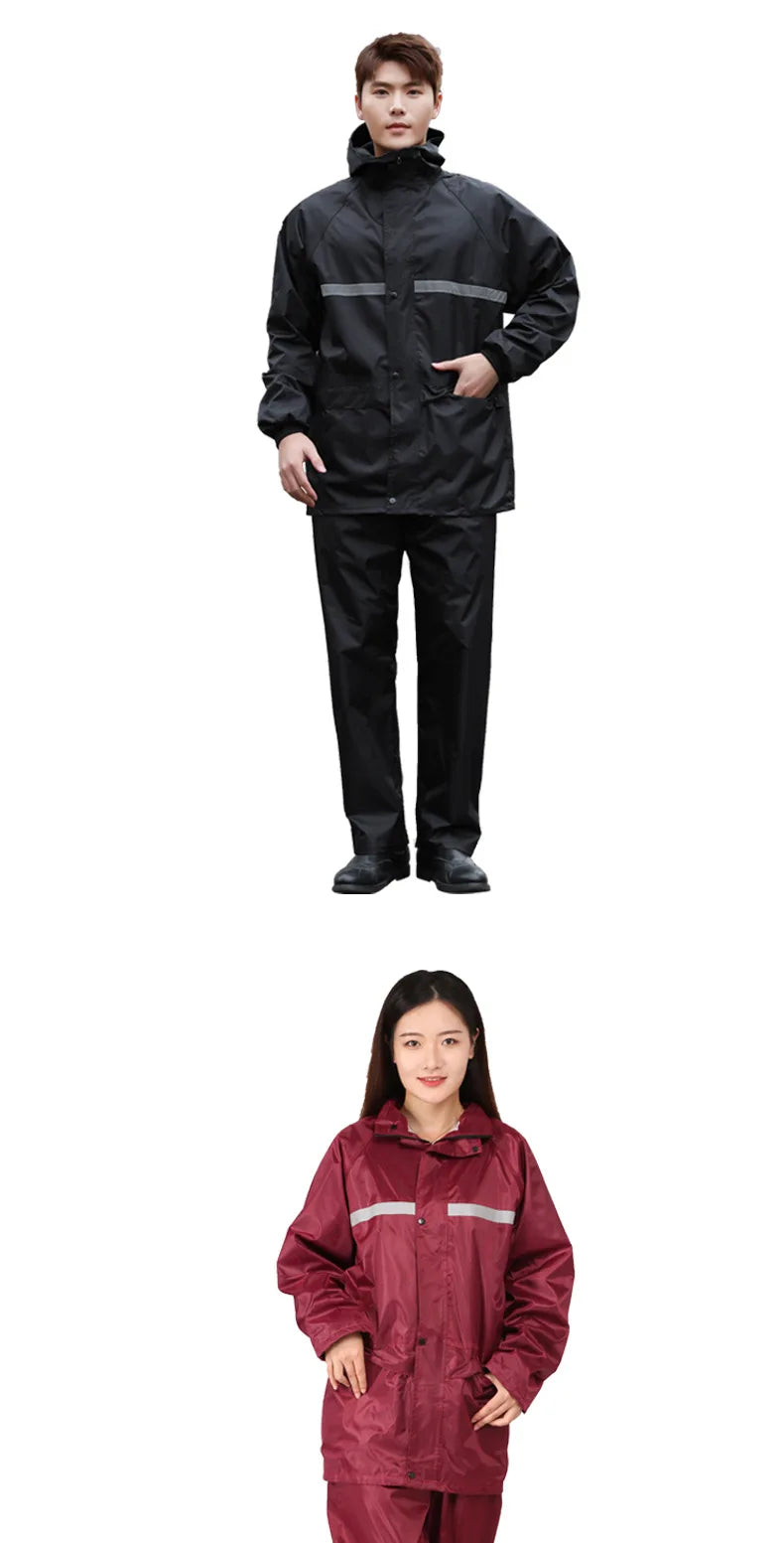 Raincoat and Rainpants Suit Full Body Rainstorm Prevention Electric Bicycle Motorcycle Takeaway Riding Reflective Split Raincoat