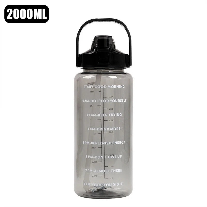 2 Liters Water Bottle With Straw Large Capacity Water Cup Portable Travel Bottle Sports Fitness Cup High Value Big Fat Cup