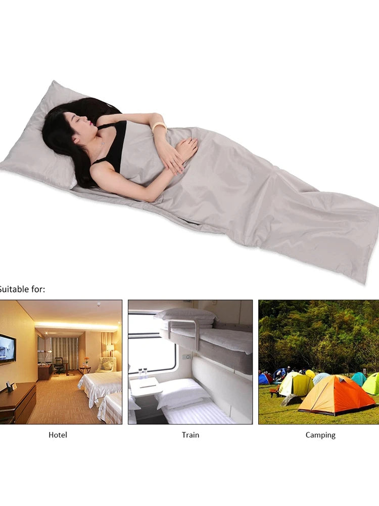 Sleeping Bag Lightweight Outdoor Liner Polyester Pongee Portable Single Sleeping Bags Camping Travel Hotel Sleep Bag 75*210CM