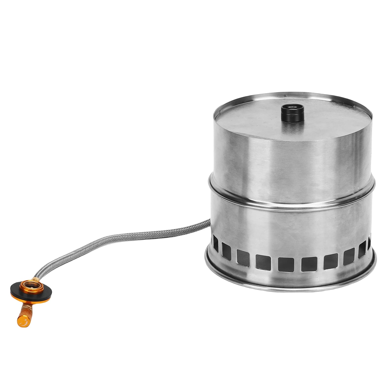 Camping Stove 3-in-1 Portable Stainless Steel Lightweight Wood Gas Solid Fuel Stoves for Outdoor Cooking Picnic BBQ