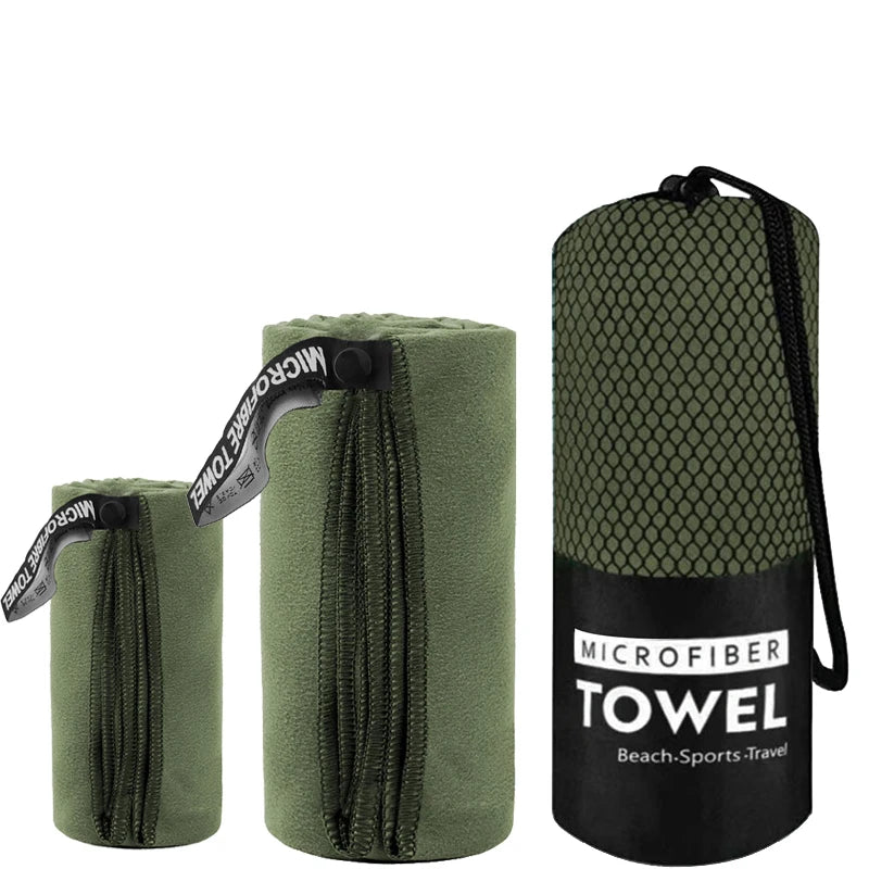 2 piece set quick drying towels for sports, fitness, swimming, beach, sweat water absorption, suitable for outdoor camping