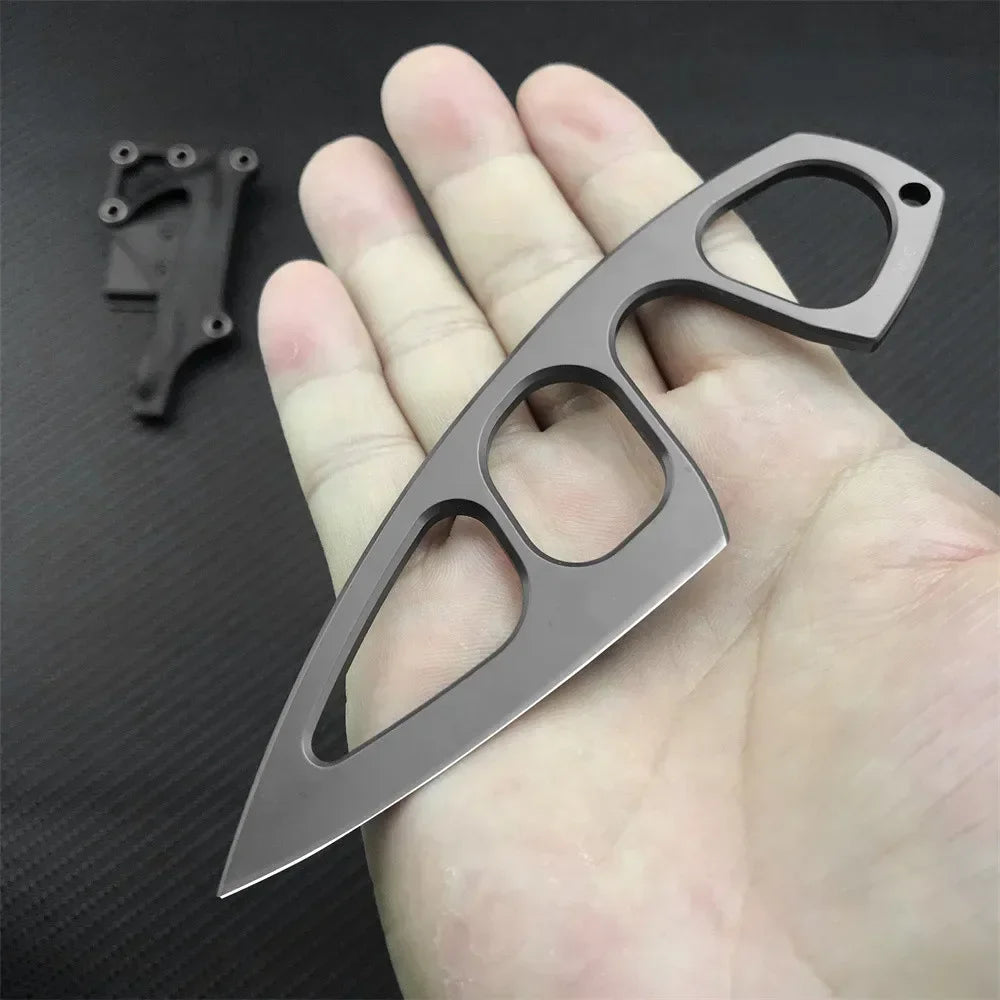 Pocket EDC Necklace Small Fixed Blade Knife 440C Stainless Steel Handle with ABS Sheath Outdoor Tactical Survival Mini Knives