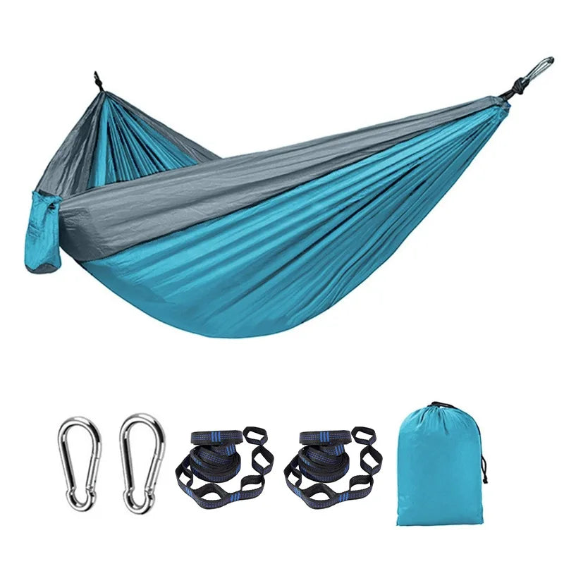 Ultralight Outdoor Hammock – Portable, Anti-Rollover, High Weight Capacity, Parachute Fabric Camping Double Hammock