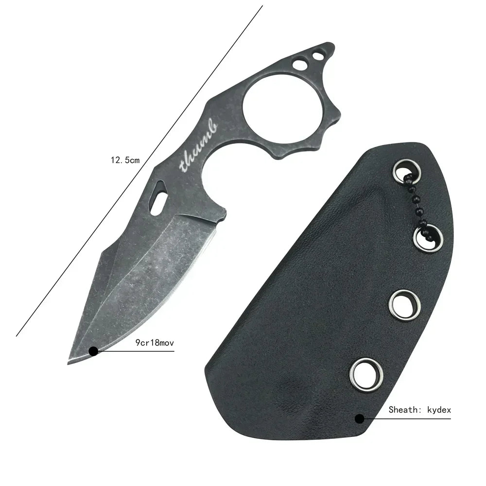 Pocket Fixed Blade Mini Neck Knife Small Lightweight Portable Outdoor Tactical Survival Knife EDC Multi Tool Keychain Knife