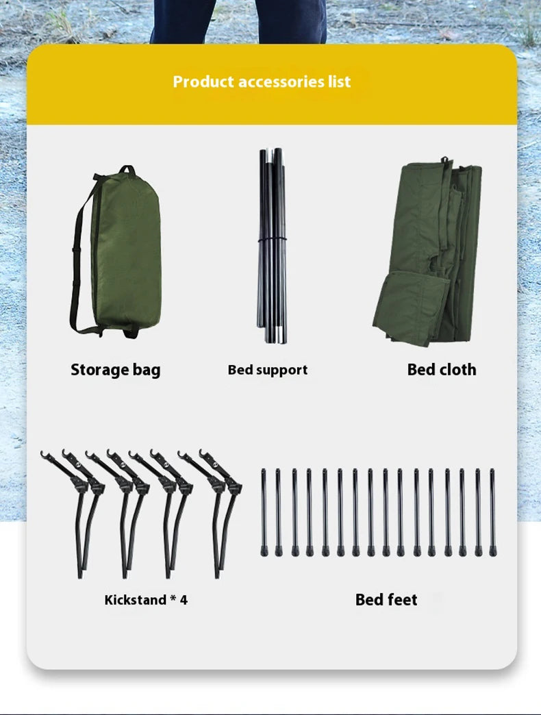 Lohascamping 90cm widen Camping cot Ultralight Portable High-low dual-purpose folding Bed Backpacking Travel hiking Sleeping Cot