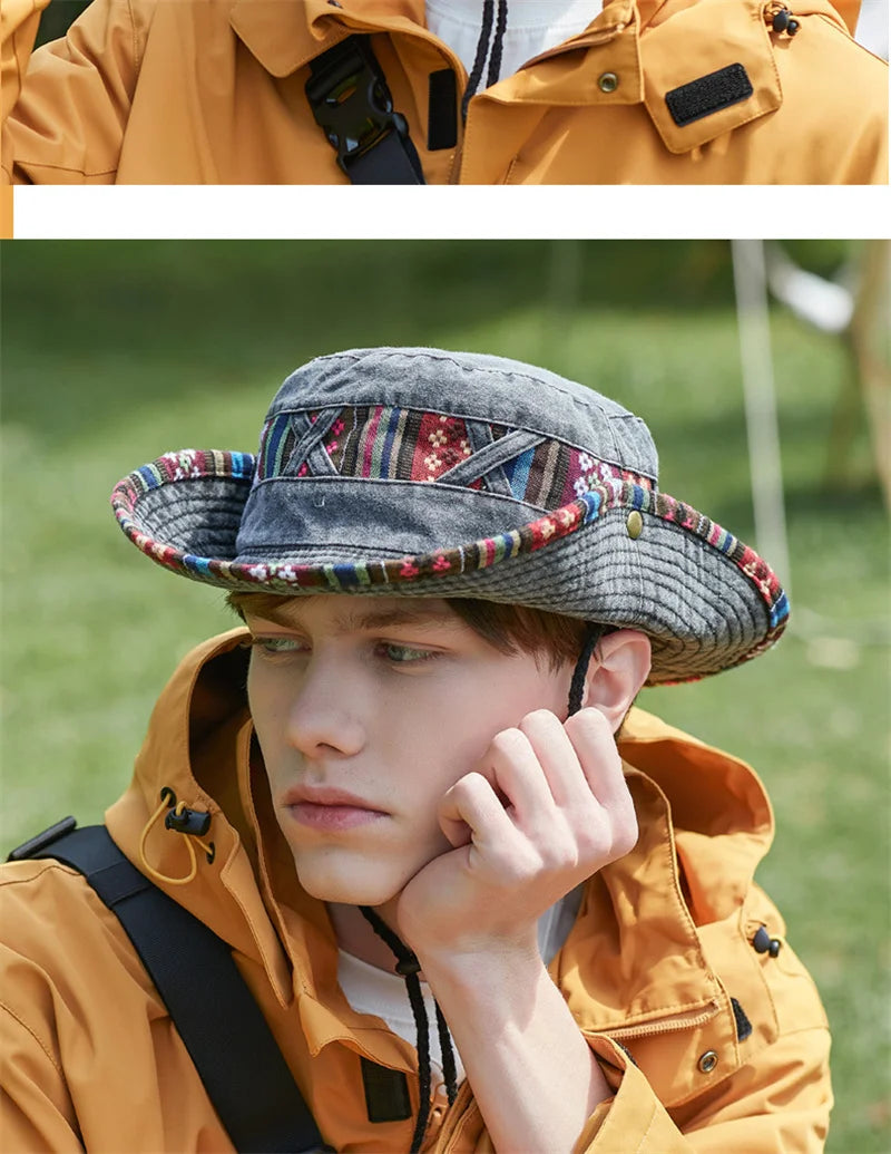 2024 Fashion Summer Bucket Hat Outdoor Camping Cap Hiking Fishing Hats Fishing Accessories Bike Accessories Cowboy Hats Sun Caps