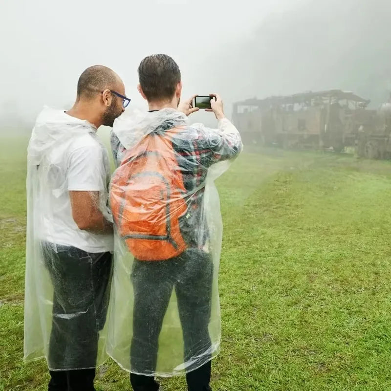Disposable waterproof raincoat, outdoor hiking and mountaineering emergency multi-color transparent portable adult raincoat