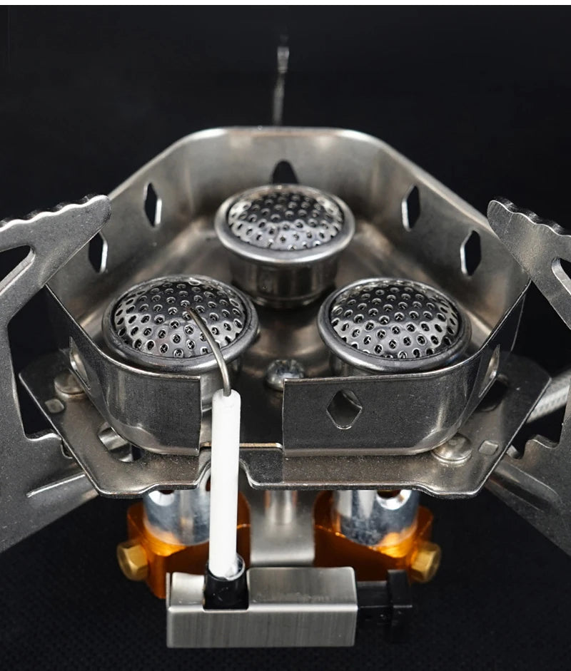 Outdoor Camping Gas Stove Foldable Portable 3 Head Stove for Travel Picnic BBQ 5800W Big Power Camping Windproof Stove Burner