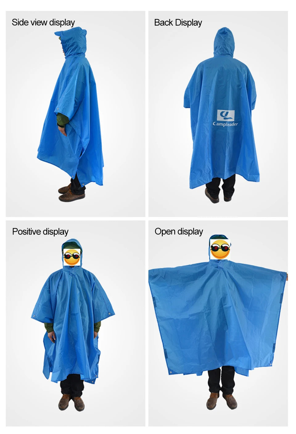 3 In 1 Outdoor Raincoat Hooded Sleeve Long Waterproof Rain Poncho Motorcycle Rain Cover Camping Hiking Travel Rainwear Tent