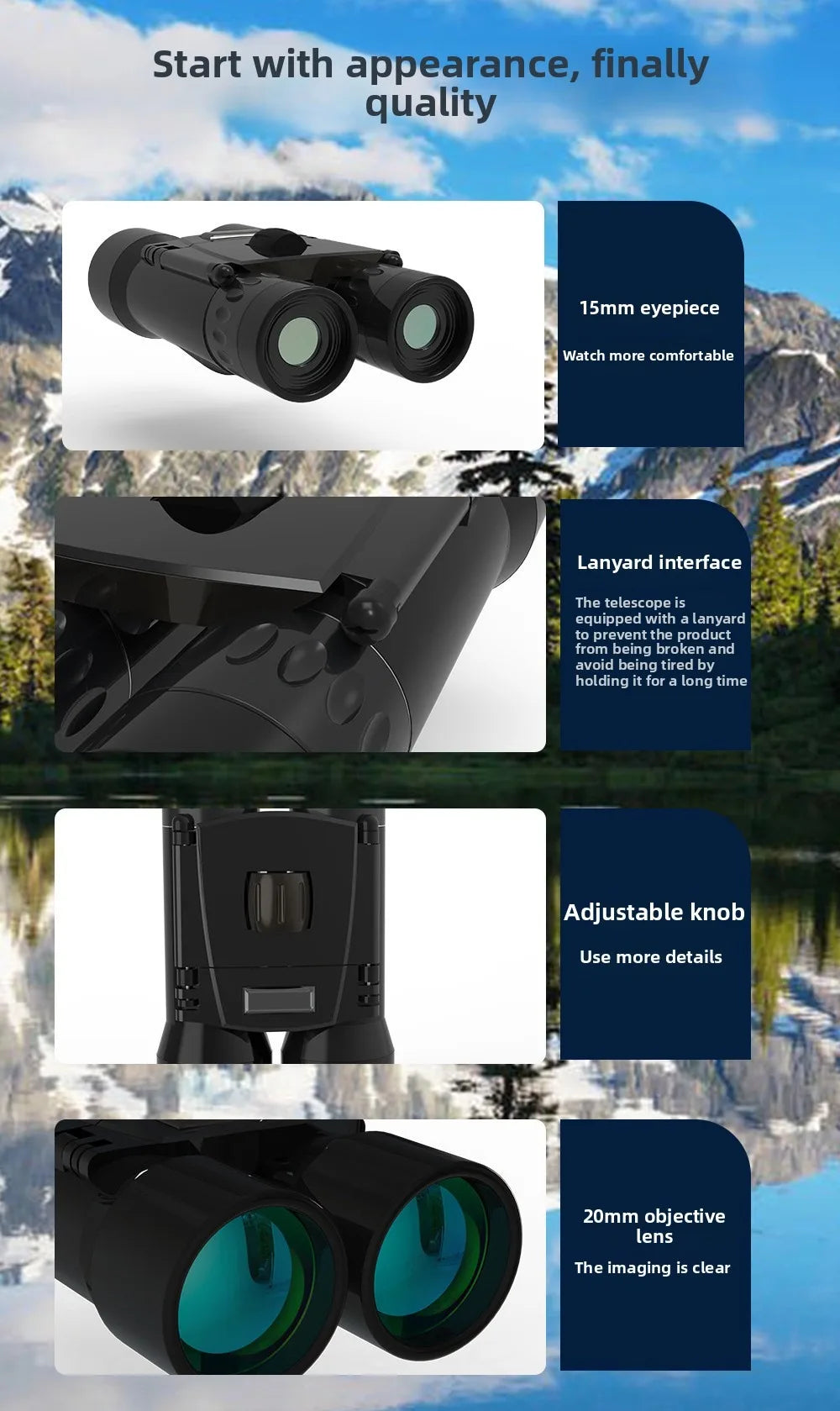 12X25 Binoculars - High - Definition, High - Magnification, Miniature for Outdoor Use and Concerts, Compatible with Mobile Phone