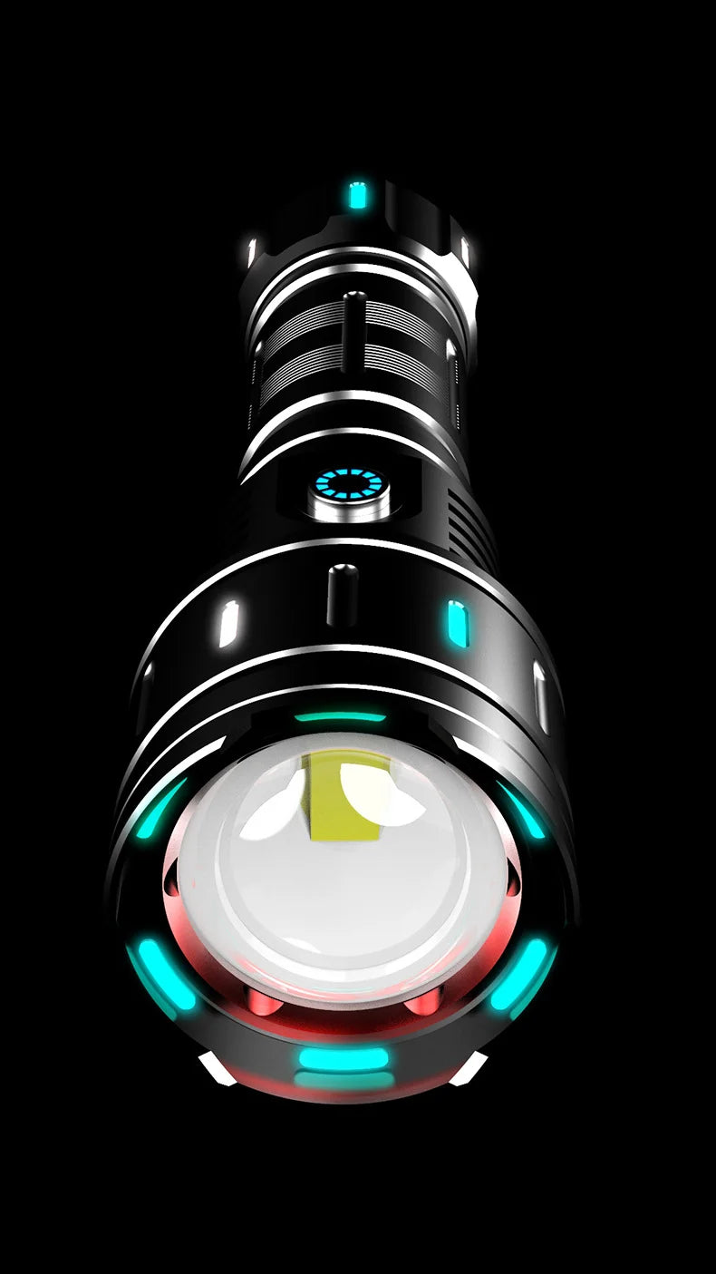 Flashlight, strong light charging, long-range ultra bright, household self-defense, outdoor portable small searchlight, LED zoom