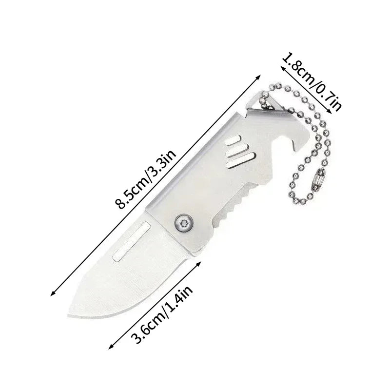 1PC Mini Folding Knife Steel Portable Camping Survival Knife Pocket Folding Knife Self-defense Keyknife Keychain Pendant
