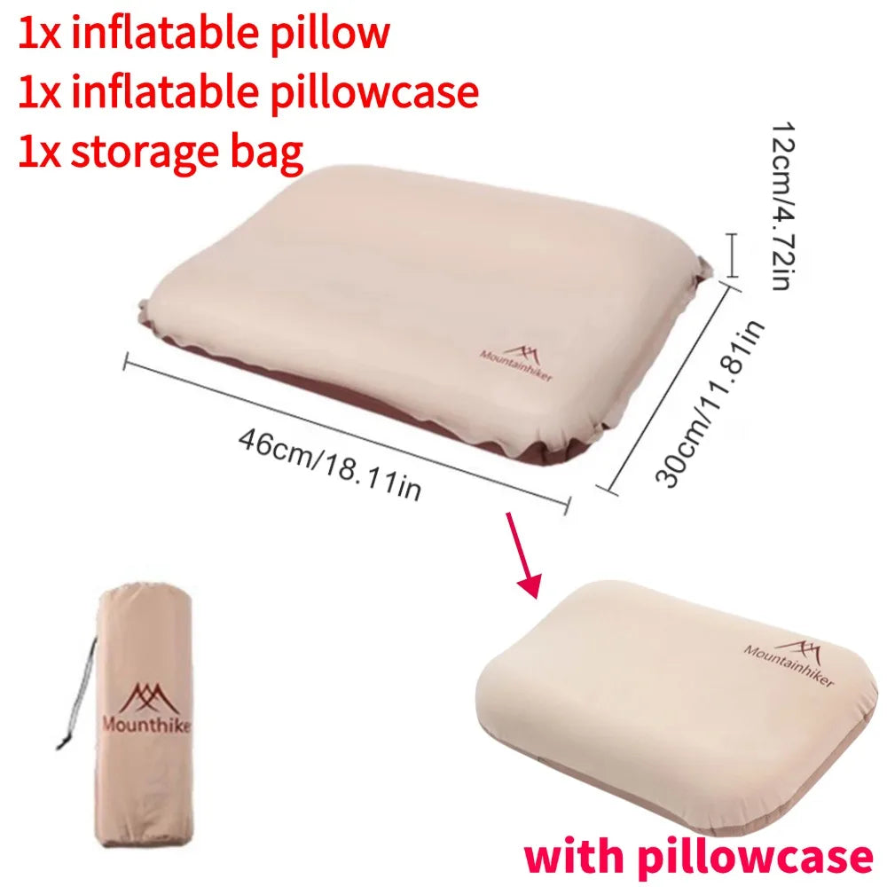 Camping Air Pillow High Rebound Compressible Travel Sponge Pillow Neck Protect Portable Self Inflating Pillow for Camping Hiking