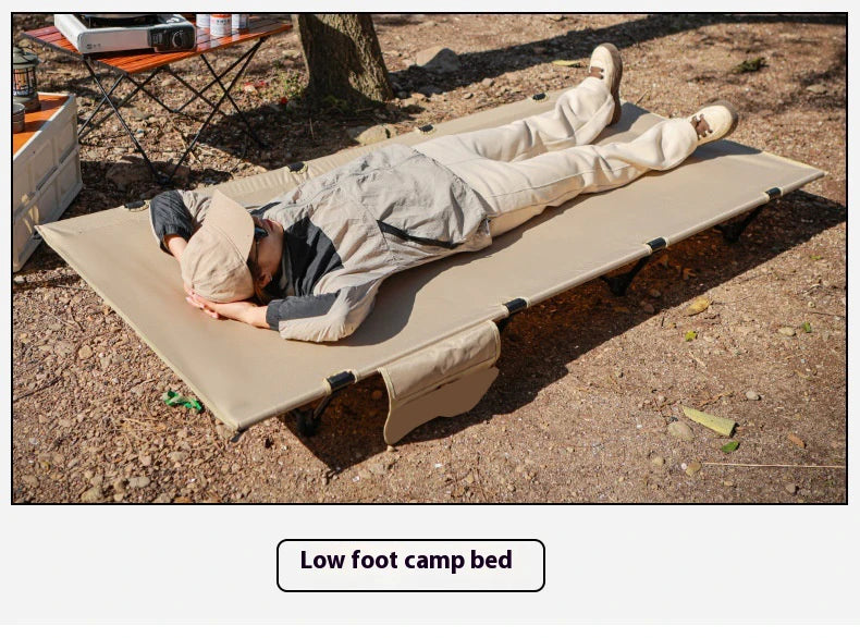 Lohascamping 90cm widen Camping cot Ultralight Portable High-low dual-purpose folding Bed Backpacking Travel hiking Sleeping Cot
