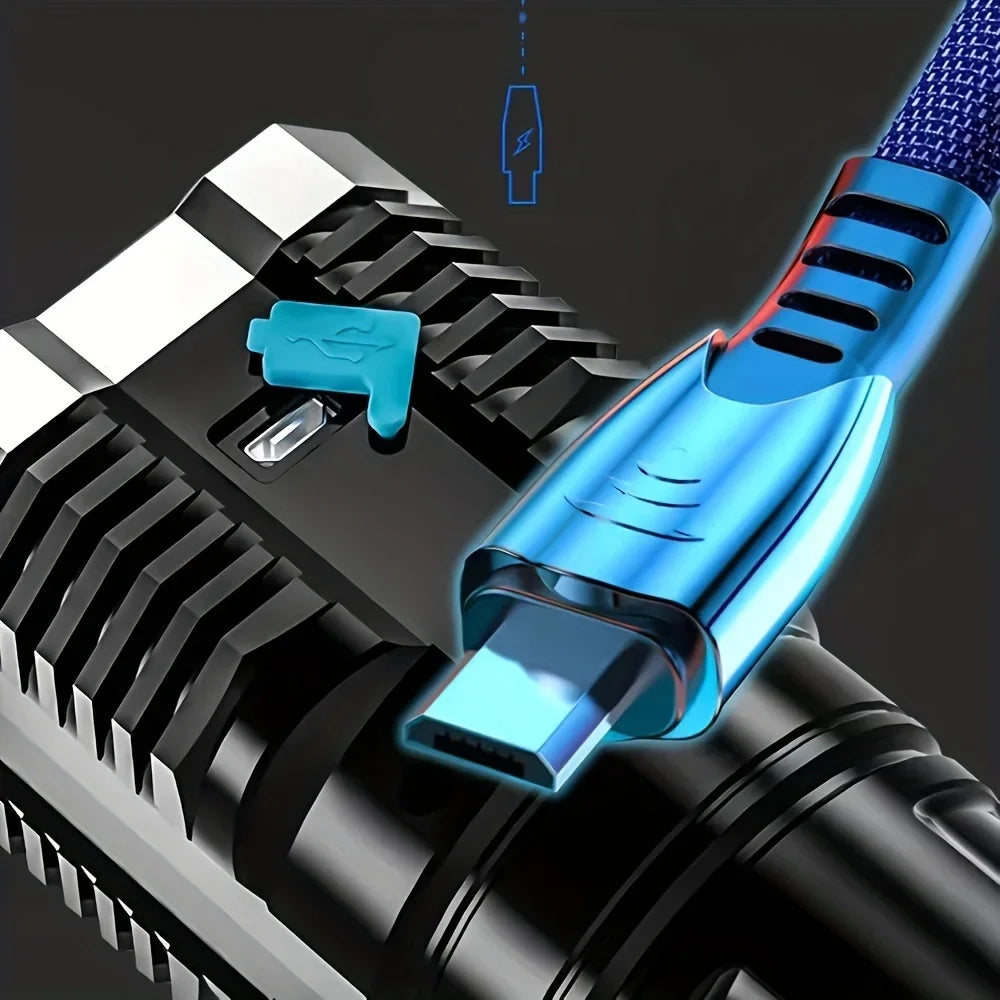 4 LED Lamp Flashlight Powerful Flashlight With COB Side Light 4 Modes USB Rechargeable Torch Camping Adventure Tool Searchlight