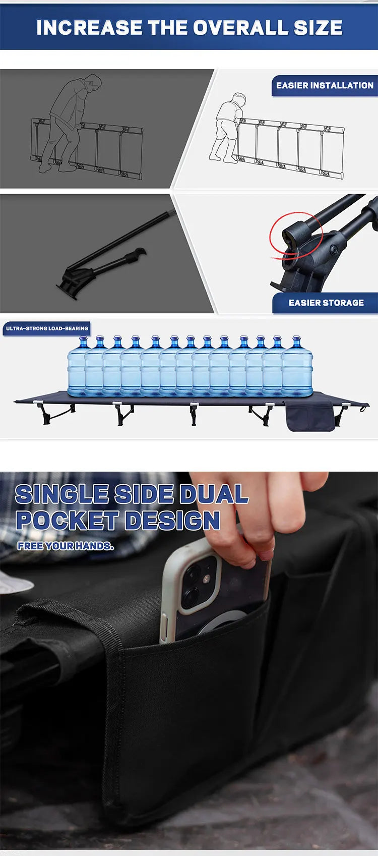 Camping Cot Portable Folding Bed Outdoor Ultralight Compact Tent Bed for Camping Travel Backpacking Hiking Sleeping Cot